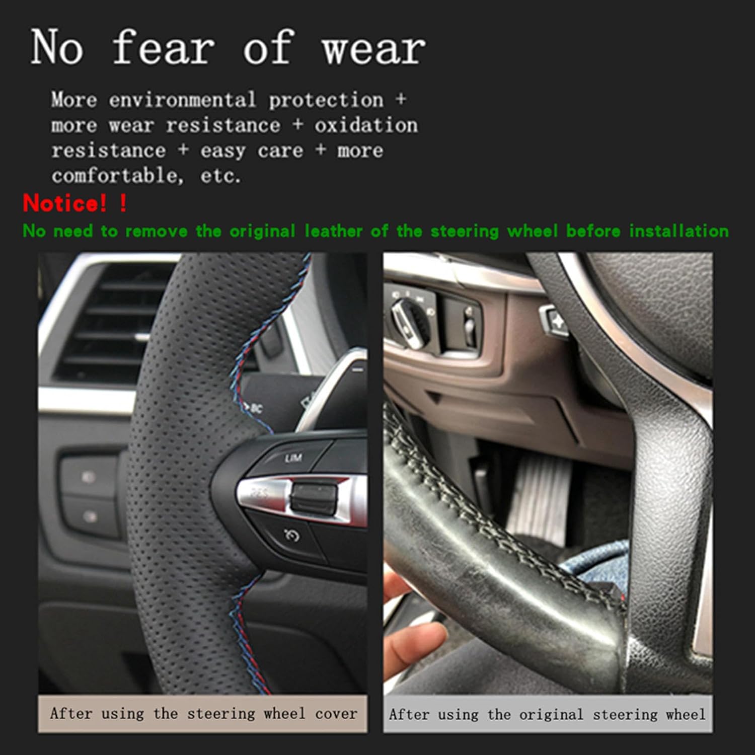 Hand-Sewn Customize Microfiber Leather Car Steering Wheel Cover,Fit for Kia Cerato 2005-2012 Spectra Spectra5 2004-2009