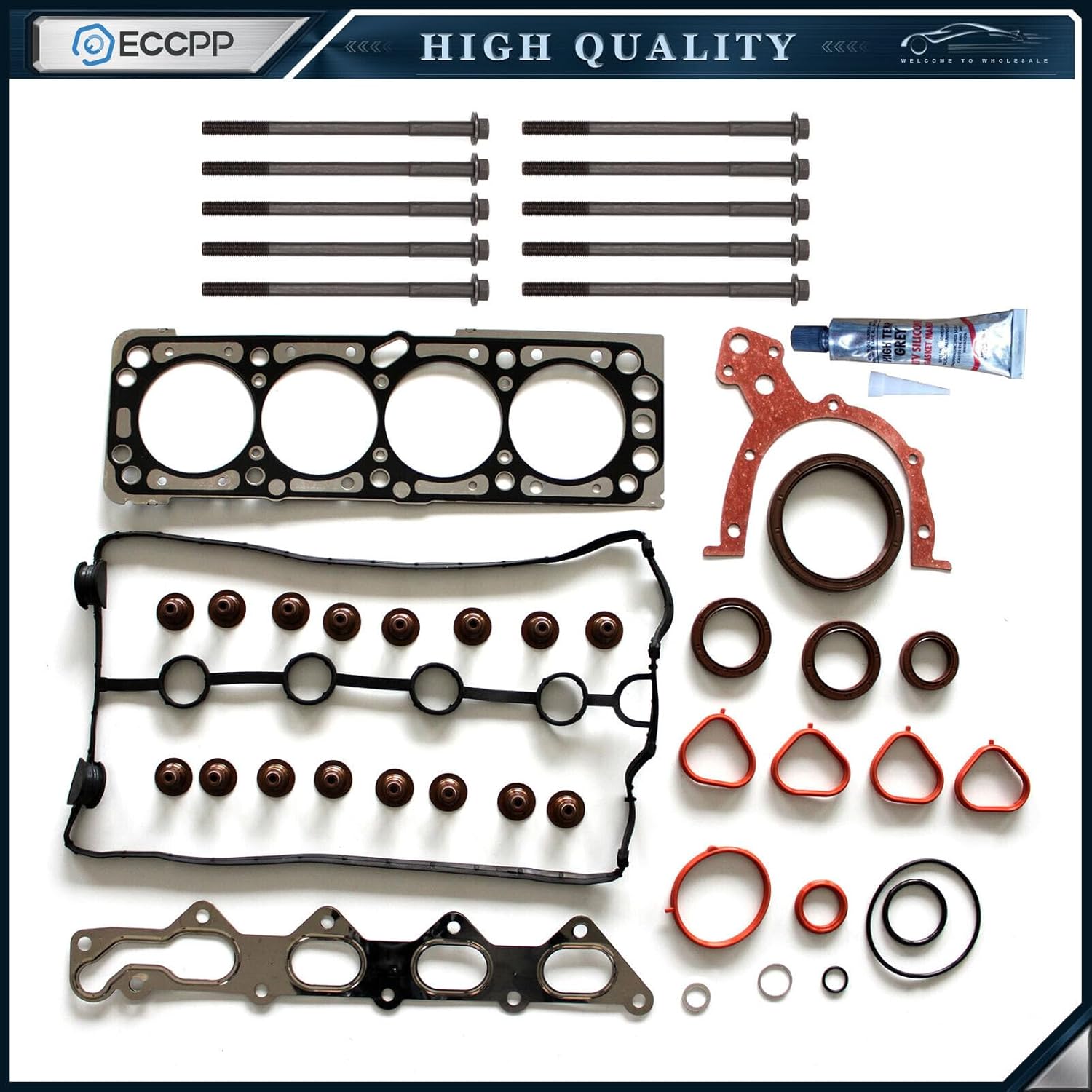 Replacement Parts for Head Gasket Bolts Set for 2004-2005 for Chevrolet Aveo 1.6L VIN.Code “6” Mod-ZX1-28913