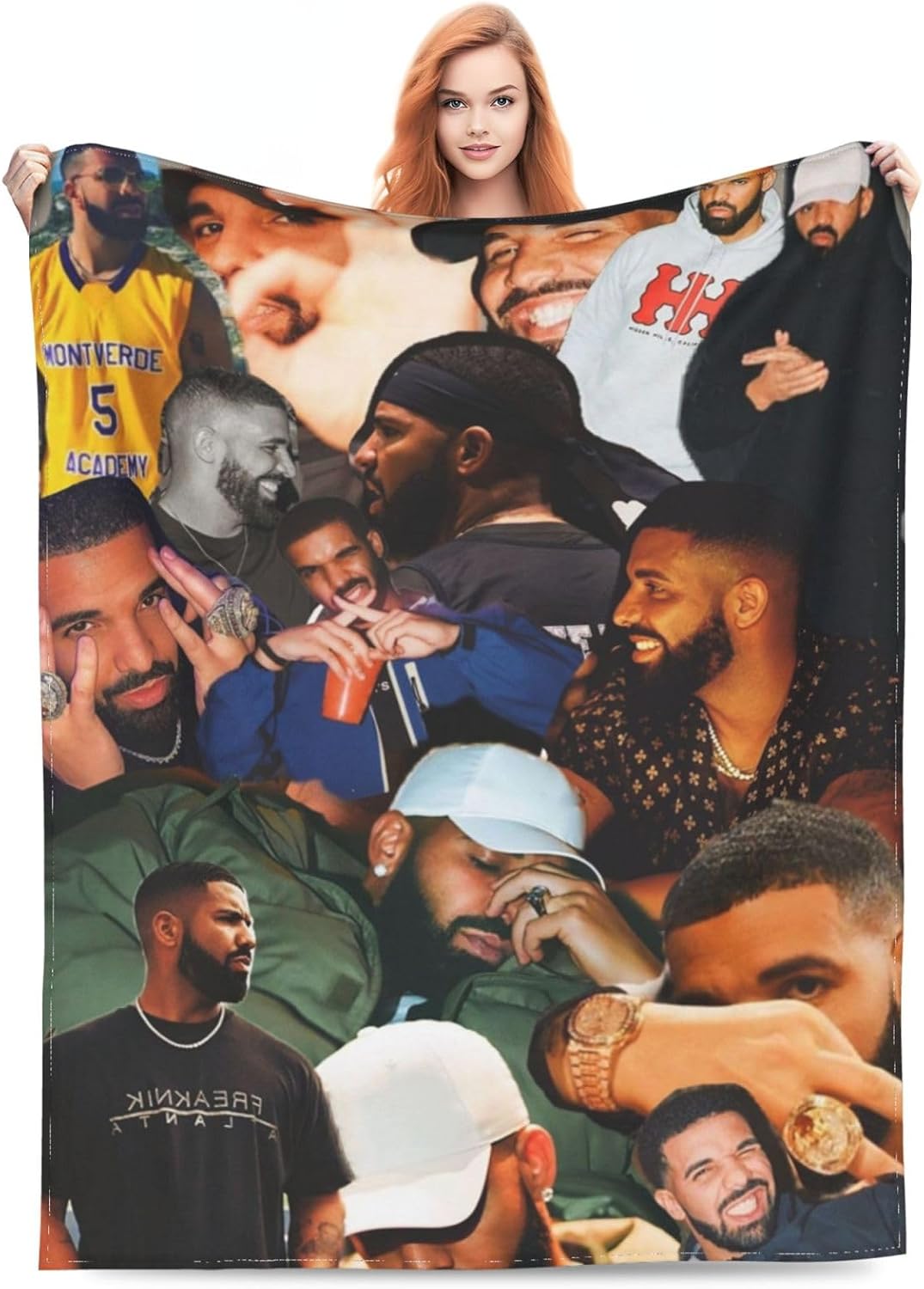 Manta de forro polar de franela ultrasuave, manta de collage de Drakes, manta cálida para todas las estaciones, ligera decoración del hogar, manta