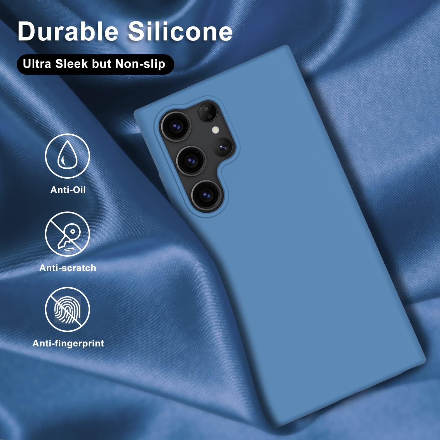 bemal Funda para Samsung Galaxy S23 Ultra, funda de silicona líquida sedosa de ajuste delgado, forro de microfibra resistente a los arañazos,