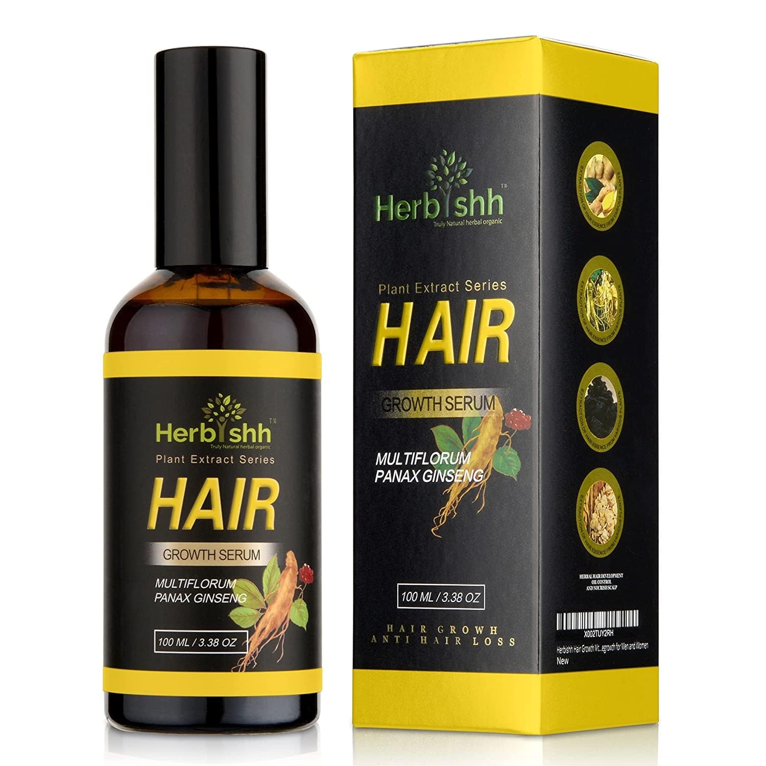 Herbishh Suero Vitalizer, fortalecedor del cabello, adelgazamiento, repara los folículos capilares, promueve el cabello más grueso y fuerte y