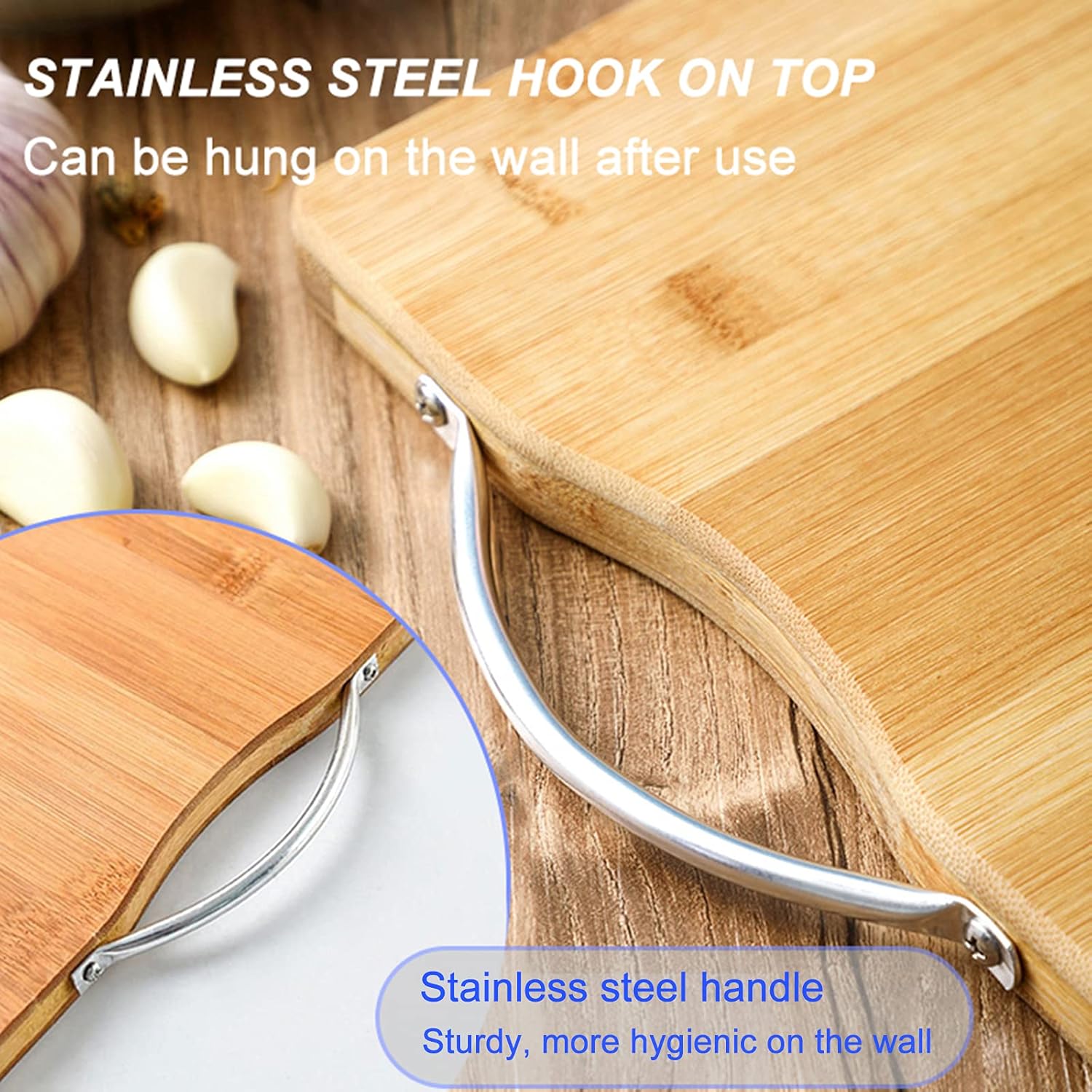 Tabla de cortar de bambú de alta calidad, tablas de cortar de madera multiusos rectangulares gruesas y duras para chef, cocina y uso profesional