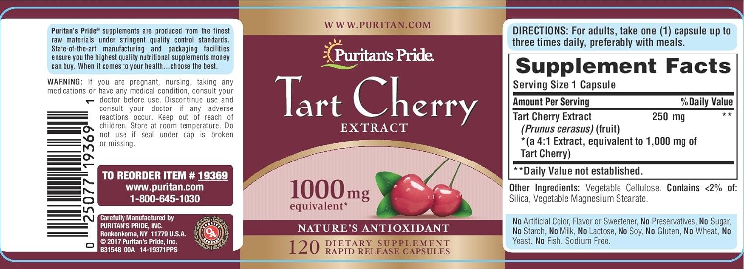 Puritan’s Pride Extracto de cereza agria 1000 Mg
