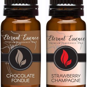 Par (2) – Fondue de chocolate y champán de fresa – Par de aceites aromáticos premium – 10ML Par (2) – Fondue de chocolate y champán de fresa – Par de aceites aromáticos premium – 10ML
