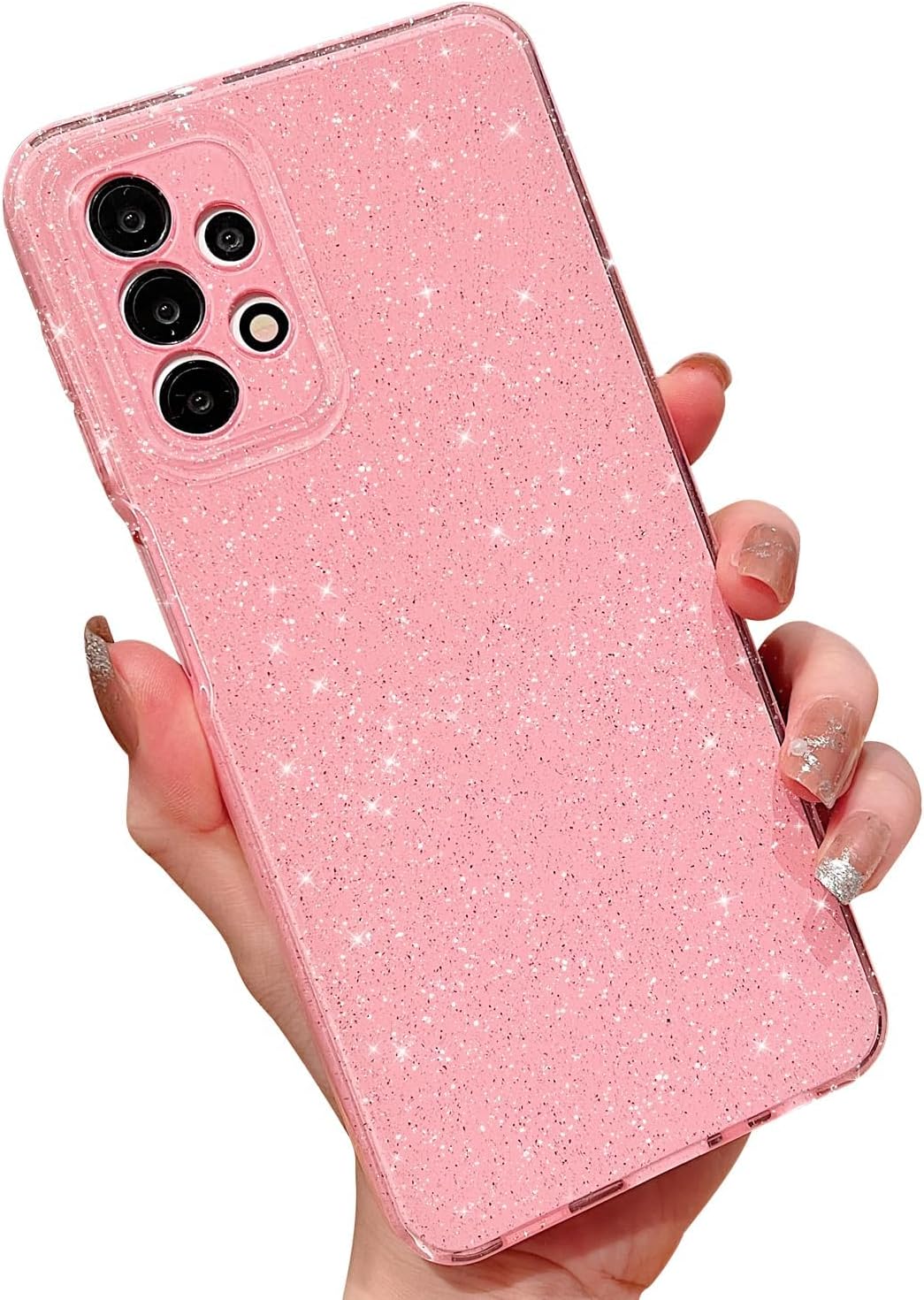 MINSCOSE Funda compatible con Samsung Galaxy A32 5G, bonita funda delgada con purpurina fina, a prueba de golpes, de TPU para mujeres y niñas, para