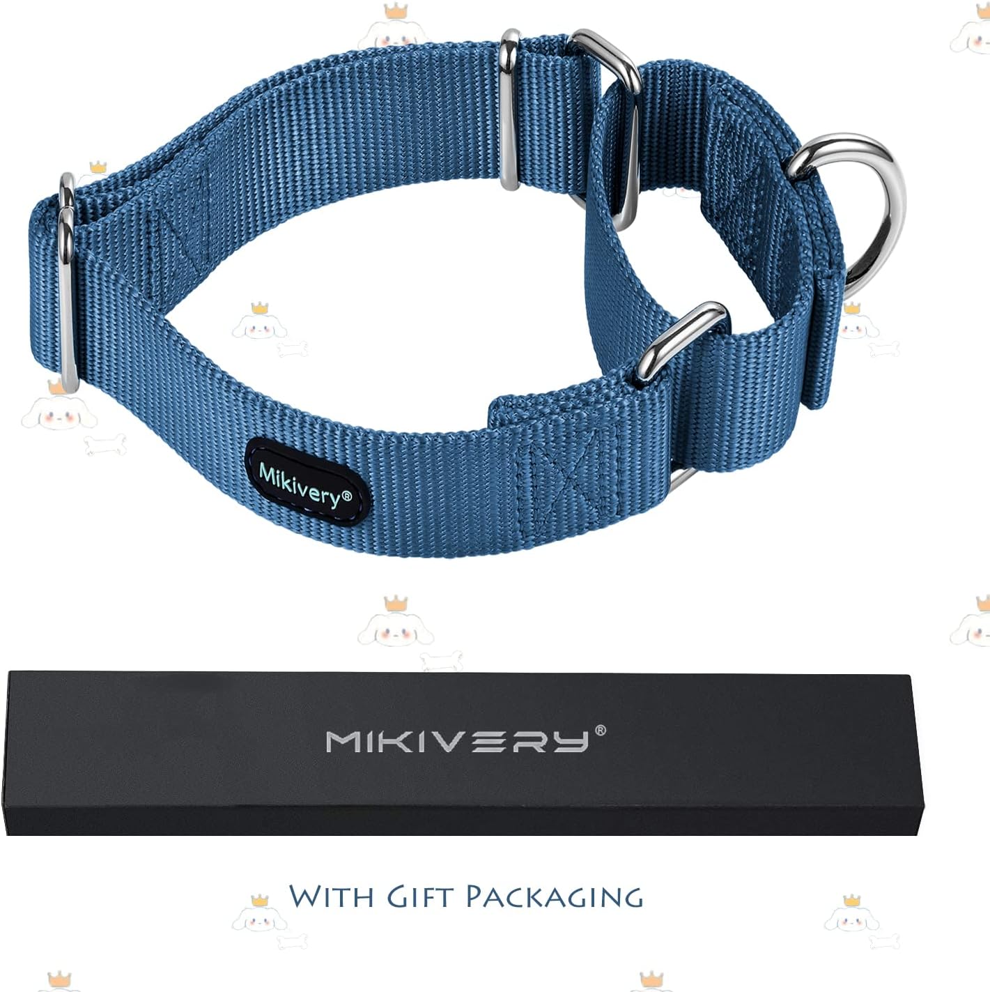Mikivery Martingale – Collar de nailon ajustable y de seguridad para entrenamiento de seguridad, coloridos y cómodos collares para mascotas con