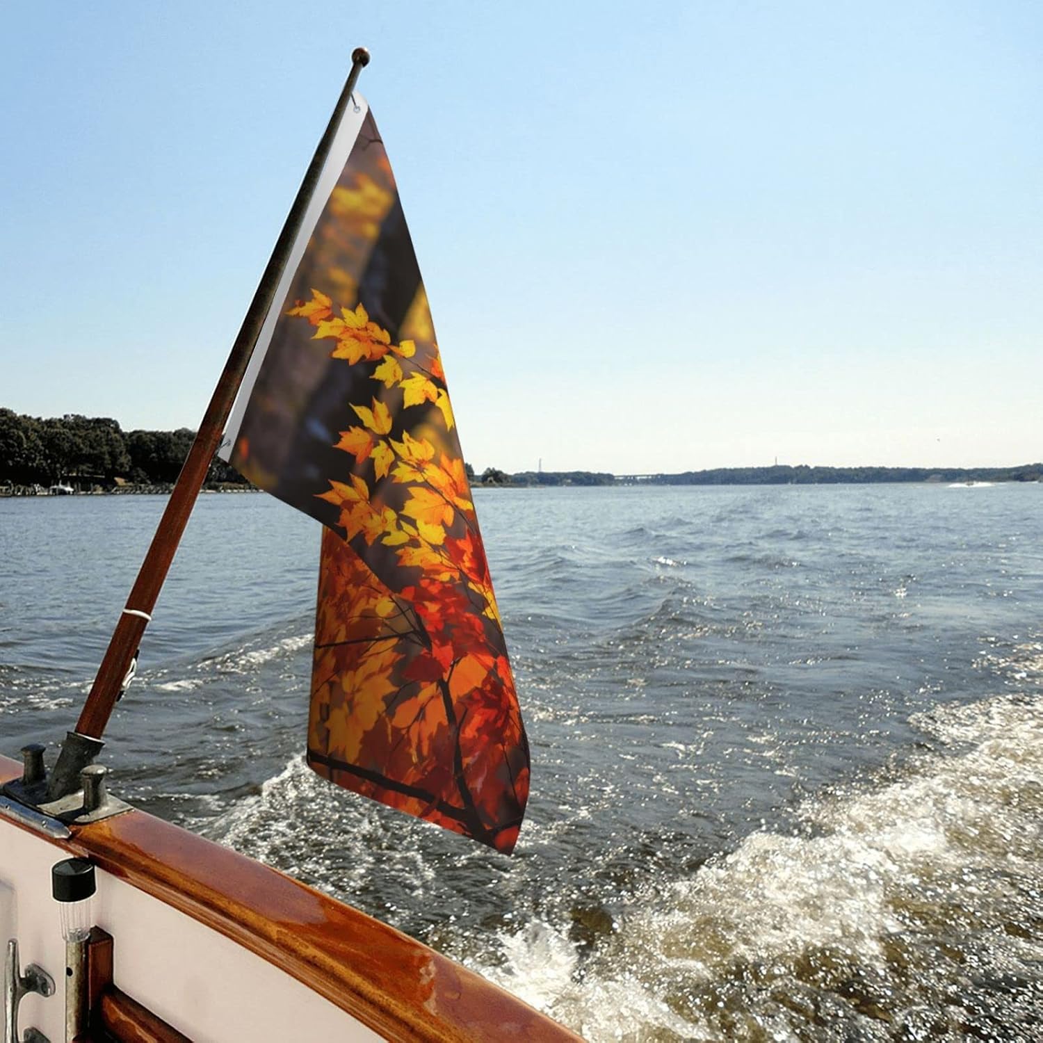Bandera impresa de doble cara con hojas de arce otoñal de 3 x 5 pies, banderas de casa para jardín, patio, decoración del hogar, fiesta interior y