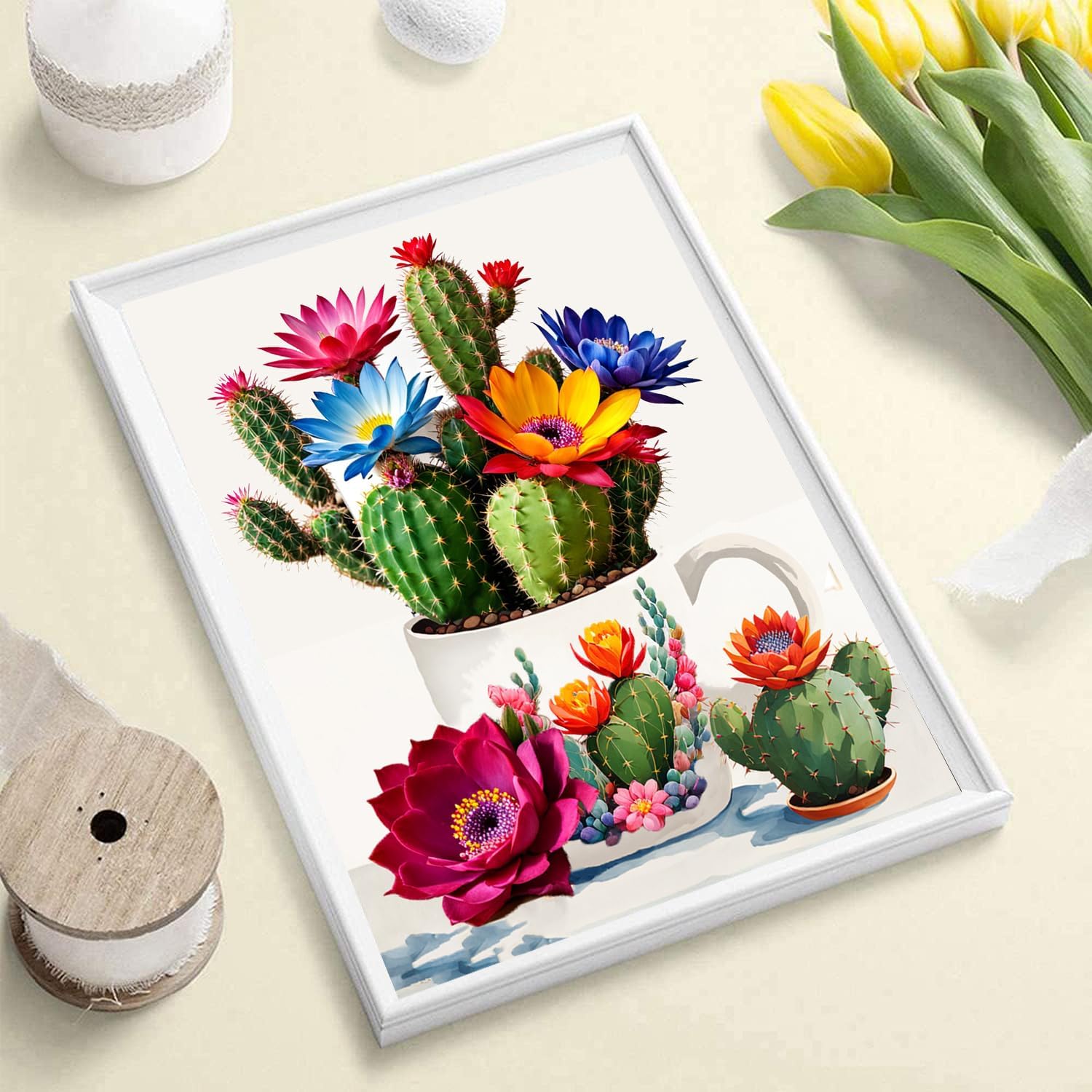 Meothan Pintura por números para adultos principiantes, pintura por números, flores, kit de pintura acrílica por números sobre lienzo, dibujo de