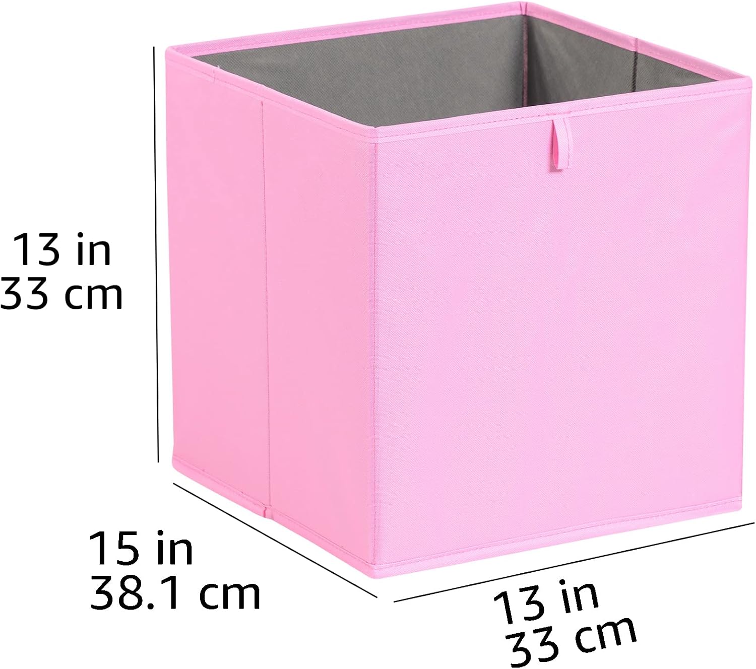 Tienda Basics Contenedores organizadores plegables de tela, paquete de 6, color rosa, 13 x 15 x 13 pulgadas
