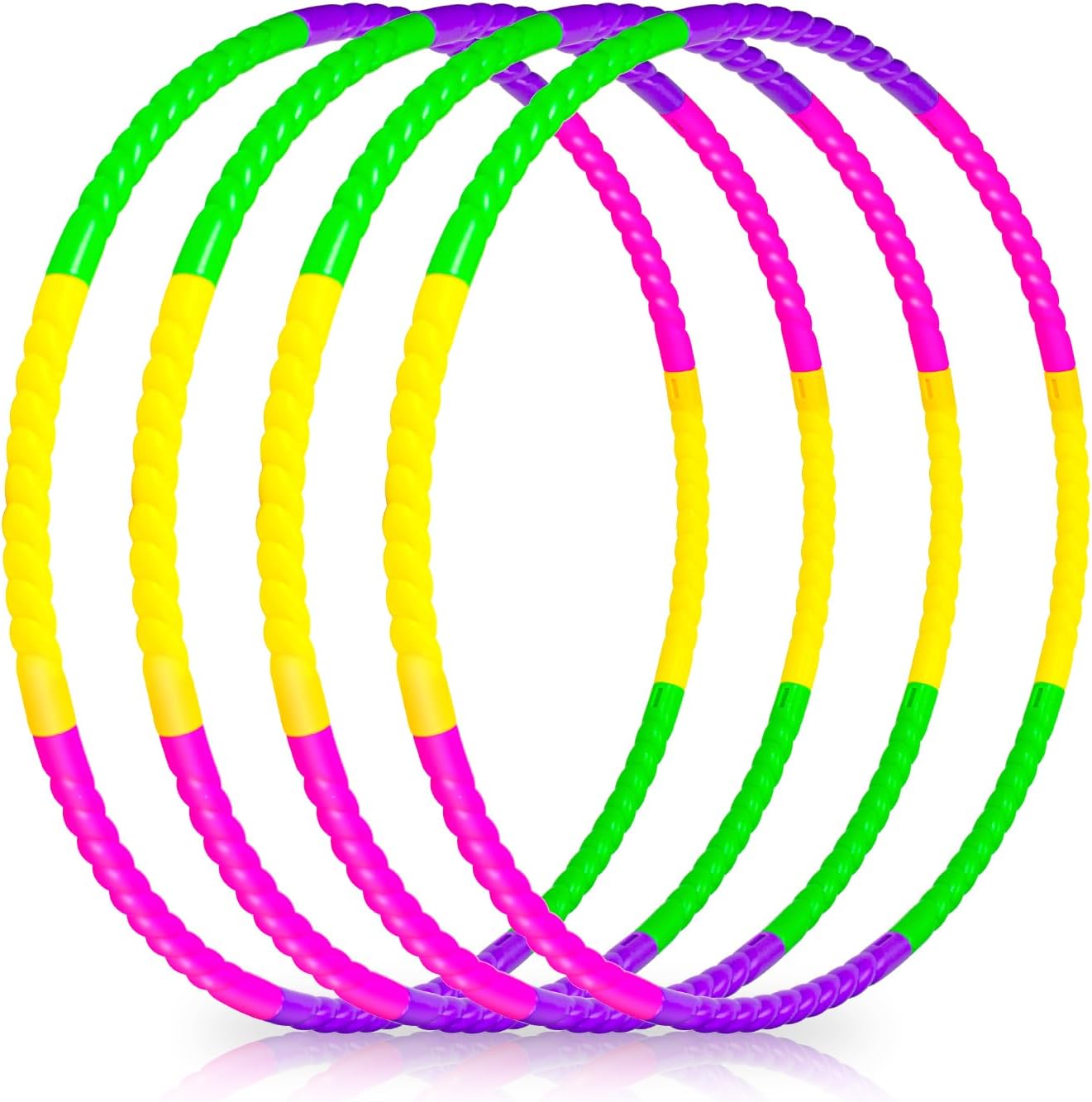 Kids Exercise Hoop, Adjustable Detachable & Weight & Size Toy Color Hoop Plastic Ring for Outdoor Activities Gymnastic Classroom School Sports &