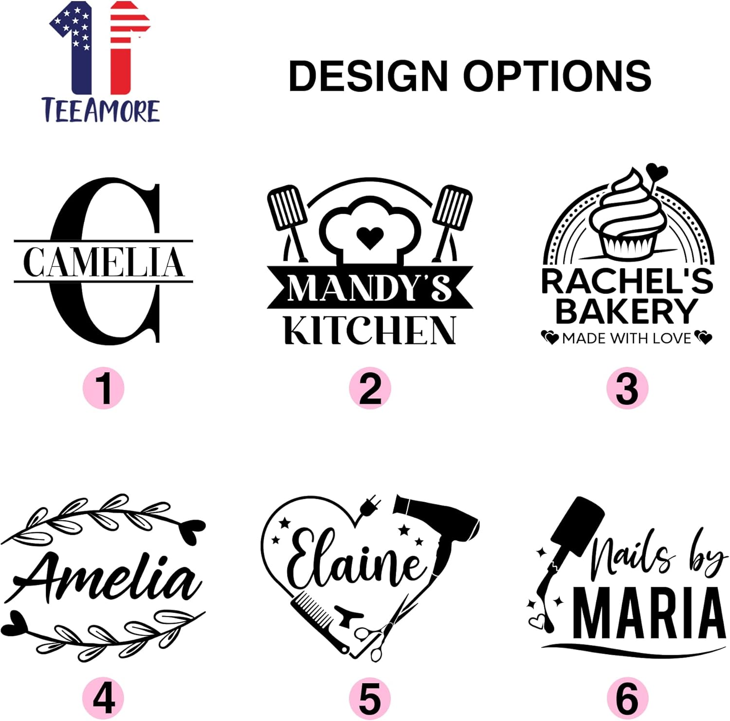 TEEAMORE Delantal con volantes personalizados para cocina, cocción, parrilla, limpieza, disfraz de criada, delantal retro con bolsillos