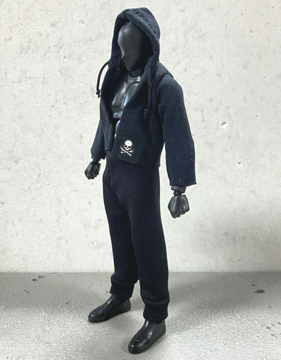 112 Escala miniatura hecha a mano tela sudadera con capucha pantalones deportivos para SH Figuarts Figma 6 pulgadas figura de acción