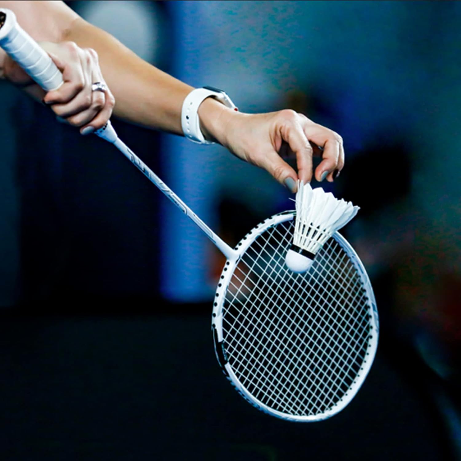 PATIKIL Bádminton – Esparcidor de carga de raqueta integrada con protector de adaptador de carga de alta libra, máquina de encordar