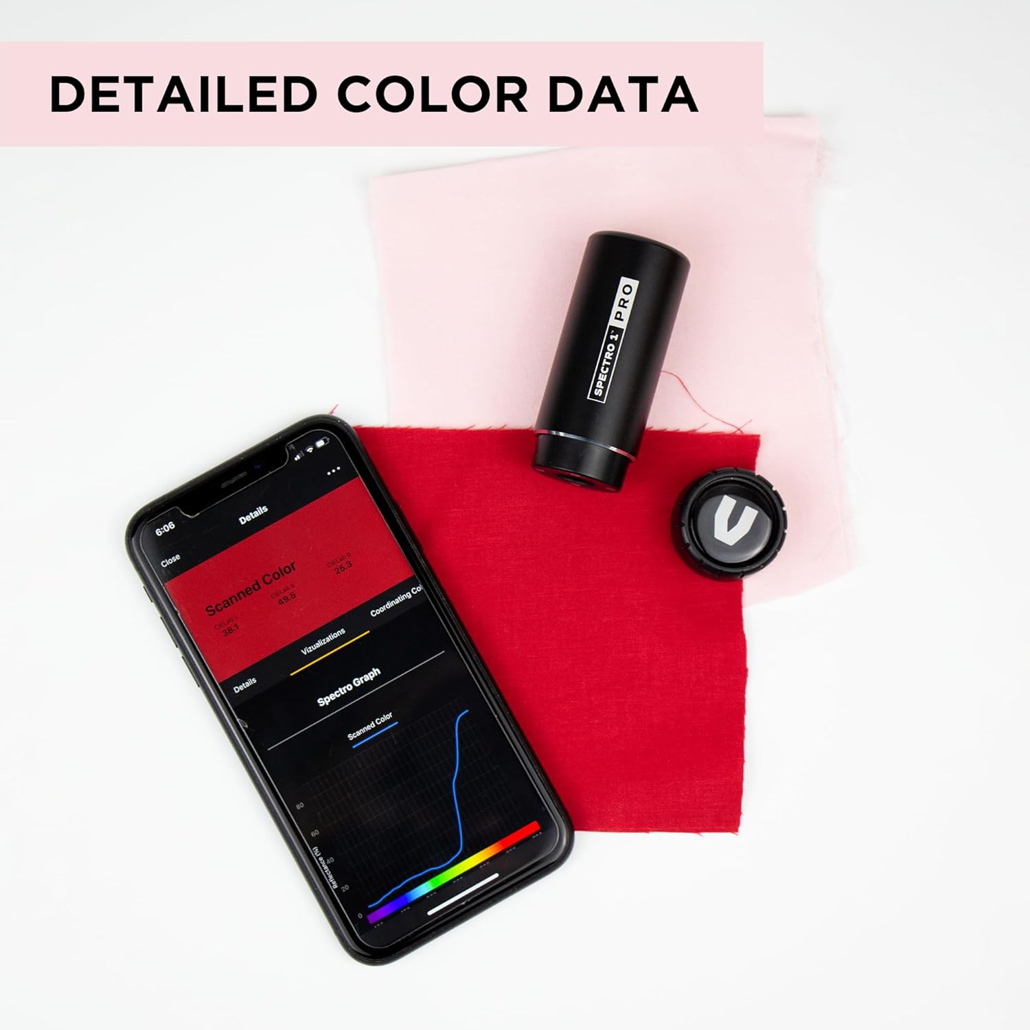 Espectrofotómetro móvil Spectro 1 Pro – Coincidencia de colores, análisis visual – Espectrómetro portátil para coincidencia de pintura – Mide curvas