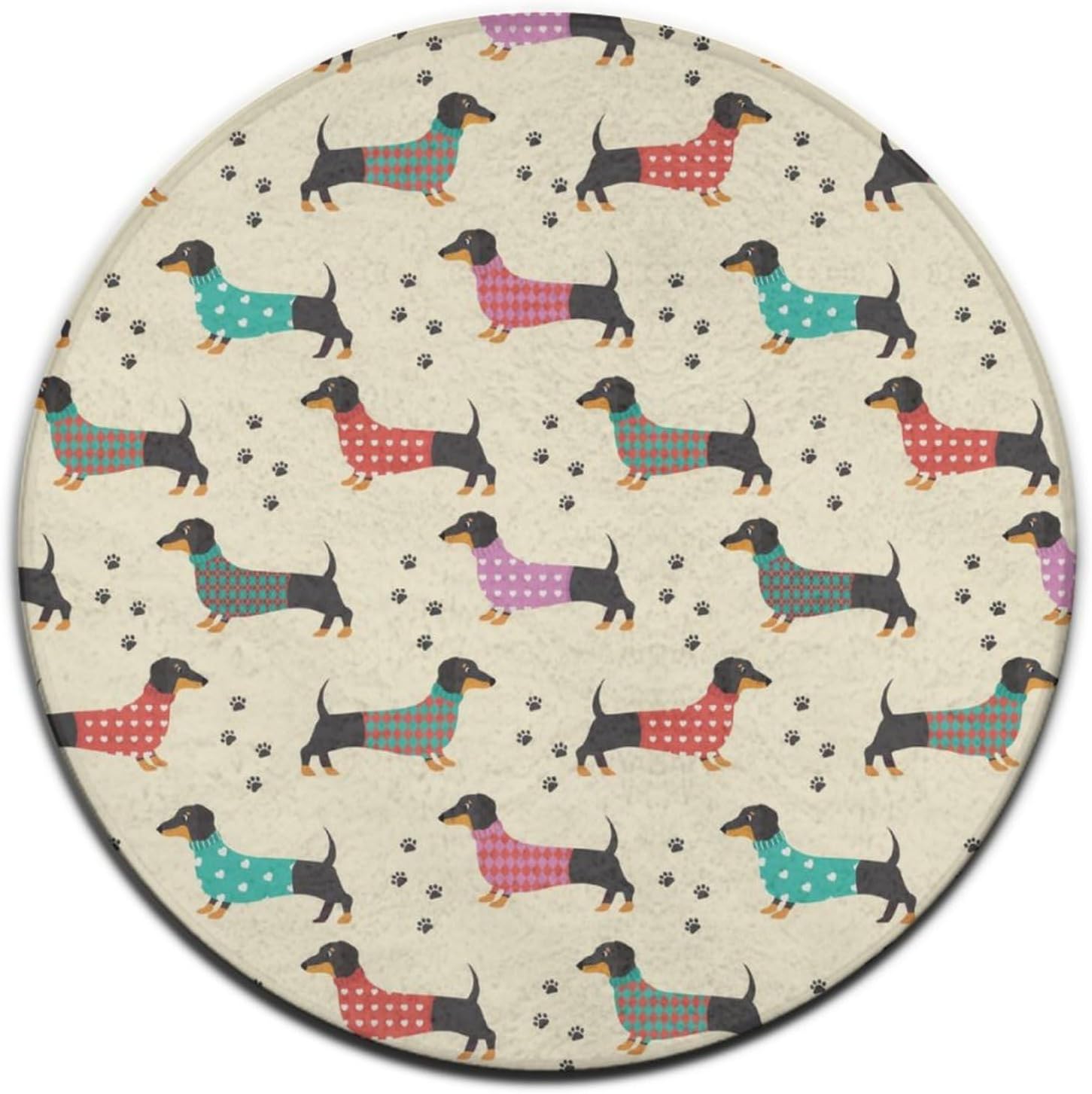 Alfombra redonda grande para decoración del hogar, moderna, antideslizante, lavable a máquina, alfombras circulares compatibles con perros salchicha