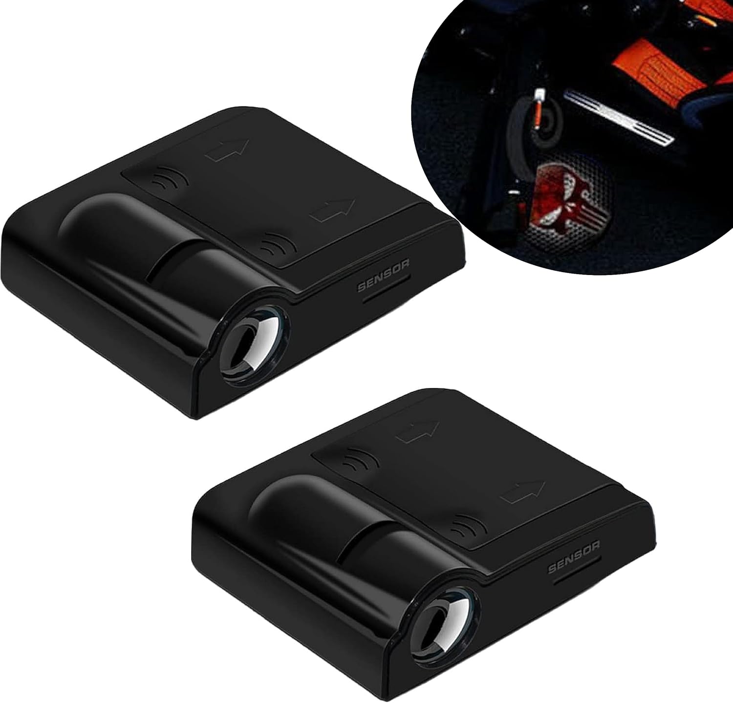QODOLSI Paquete de 2 luces para puerta de automóvil, luces LED decorativas LED ambientales para automóvil, proyector de logotipo automático HD,