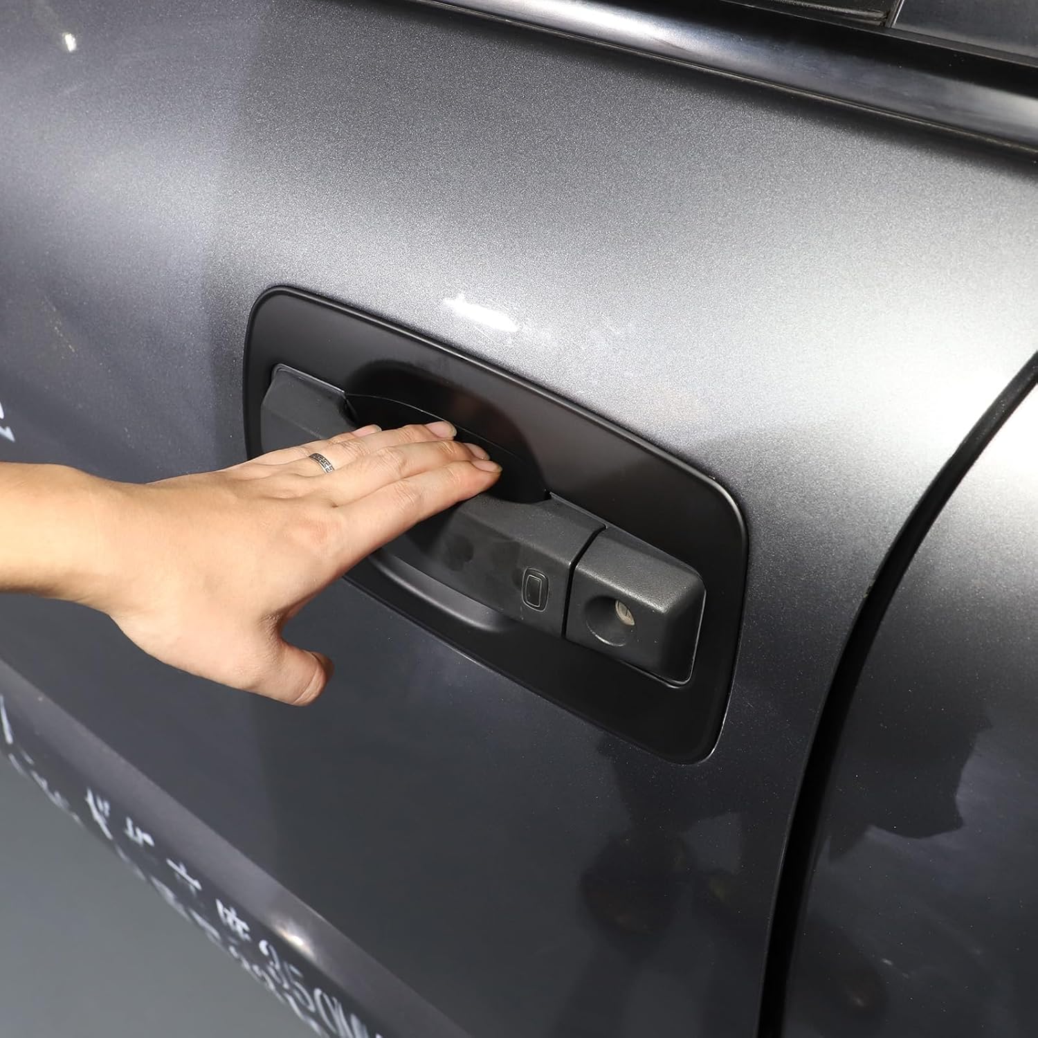 Fundas adhesivas para manija de puerta exterior de automóvil compatibles con Nissan Titan 2016-2023, protector de cuenco de puerta, manija de