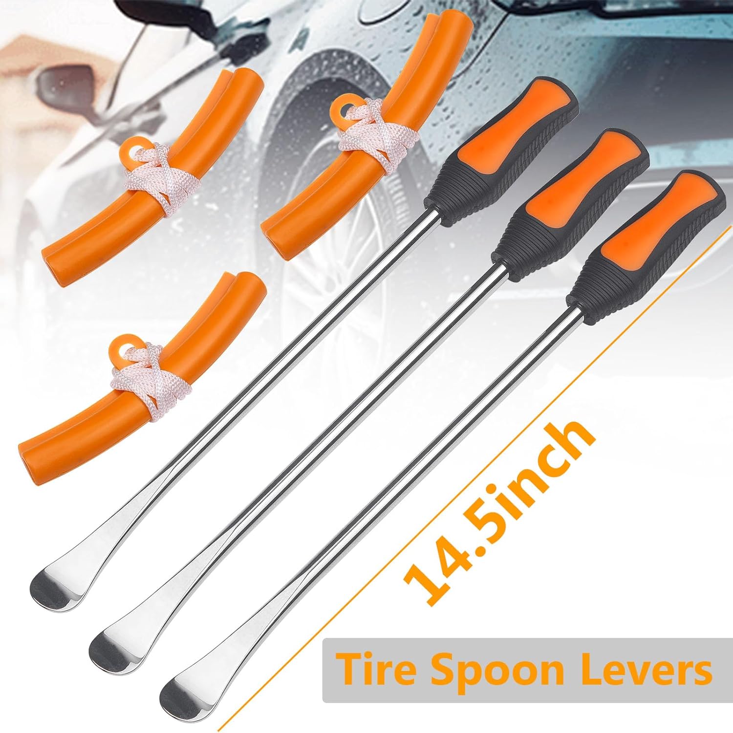 Cucharas de neumáticos de 14.5 pulgadas, herramientas cambiadoras de neumáticos de motocicleta, kit de reparación de palancas de hierro para