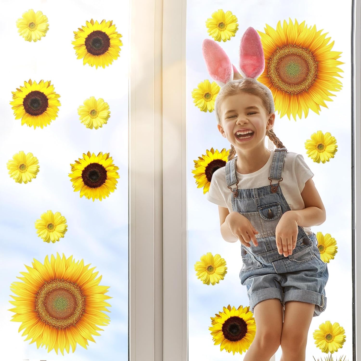 Bencailor 36 hojas de calcomanías de pared de flores de vinilo para pared, papel tapiz floral para niños y niñas, para guardería, sala de juegos,