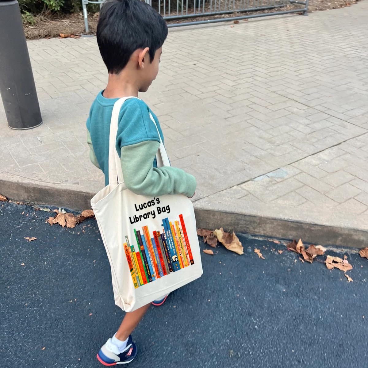 Personalized Library Tote Bag – Custom Name Book Bag, Reading Canvas Tote Bag, Bookworm Cotton Tote Bag