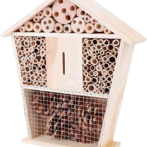 Fydun Jardinería Refugio de casa pequeña de madera Decoración de artesanía para jardinería de abejas Casa pequeña de madera para la familia Fydun Jardinería Refugio de casa pequeña de madera Decoración de artesanía para jardinería de abejas Casa pequeña de madera para la familia