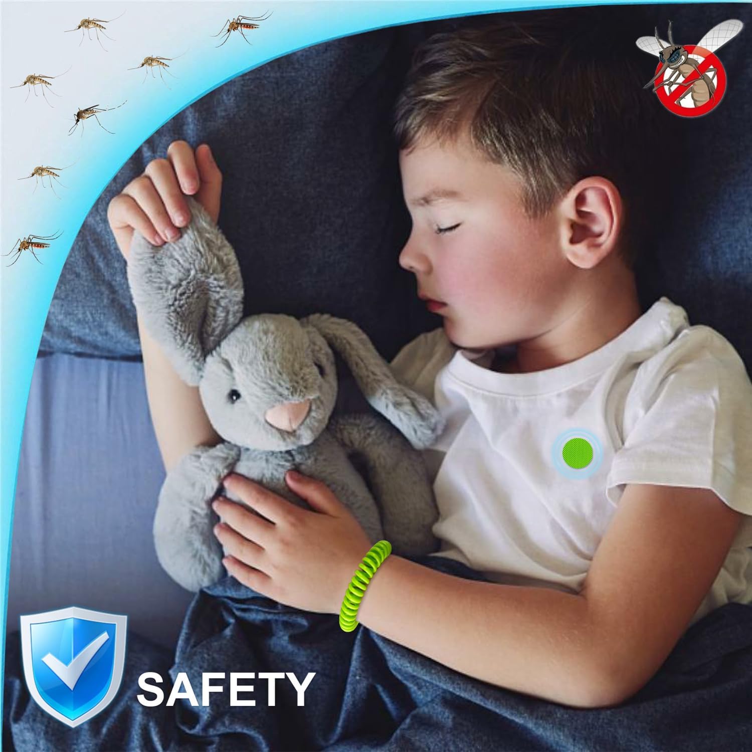 Mosquito Repellent Bracelets 30 Pack, Individually Wrapped Mosquito Repellent Bands with 60 Pcs Mosquito Repellent Stickers, DEET-Free Mosquito
