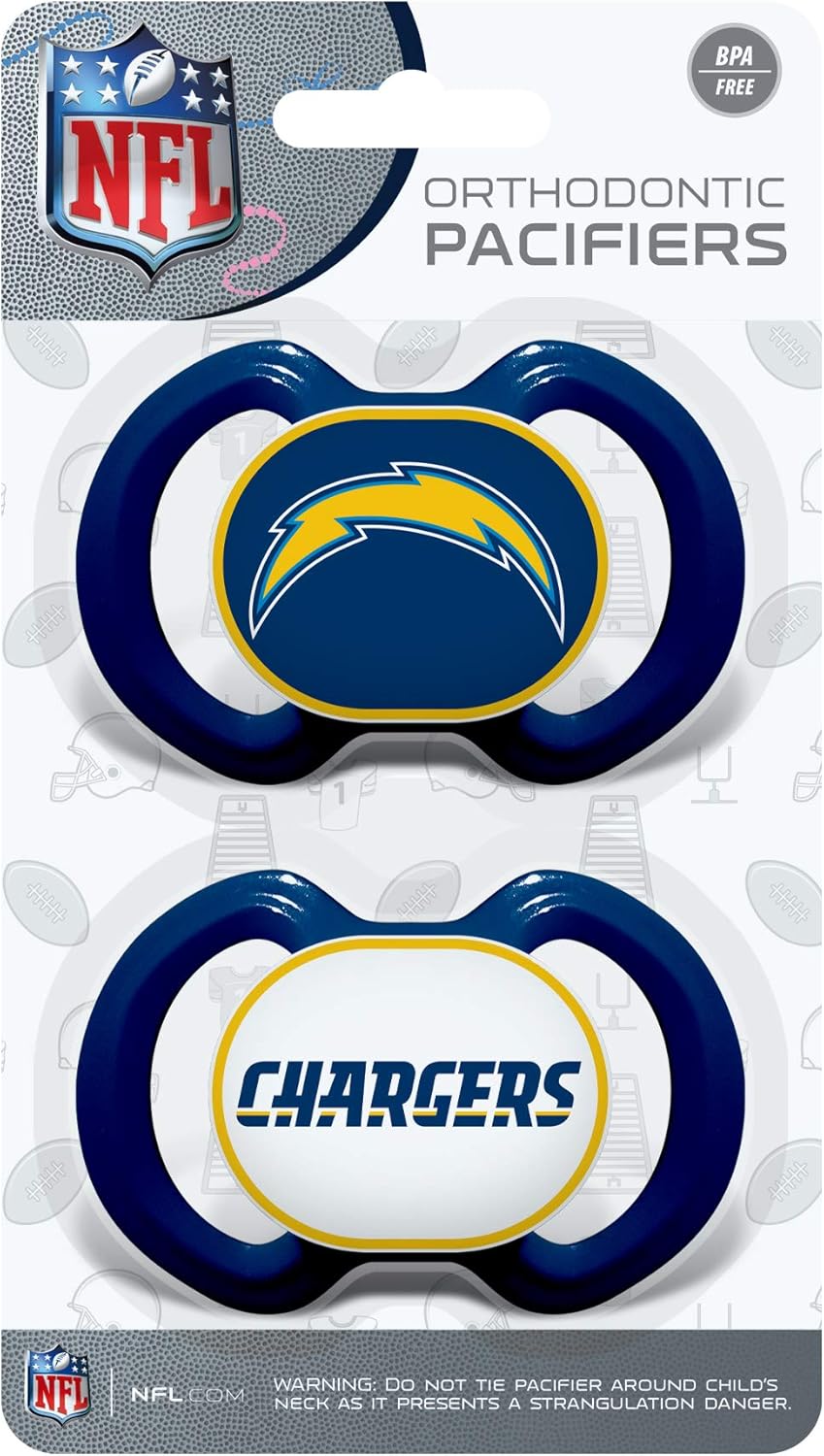 BabyFanatic – Chupete de 2 unidades, NFL Los Angeles Chargers, equipo oficial de la liga