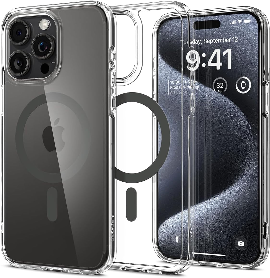 Spigen MagFit – Funda magnética ultra híbrida diseñada para iPhone 15 Pro, antiamarilleo protección de grado militar compatible con MagSafe (2023),