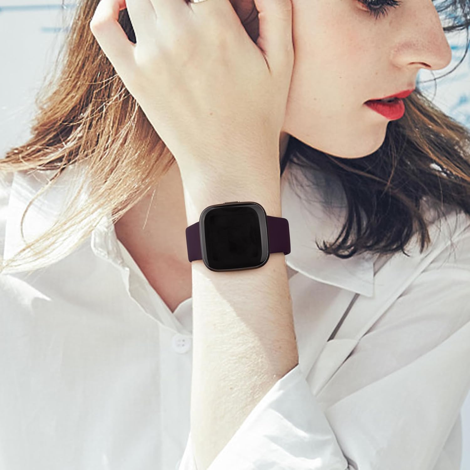 Vancle Correas de silicona compatibles con correas de reloj Fitbit Versa 2 para mujeres y hombres, correas de repuesto deportivas suaves y