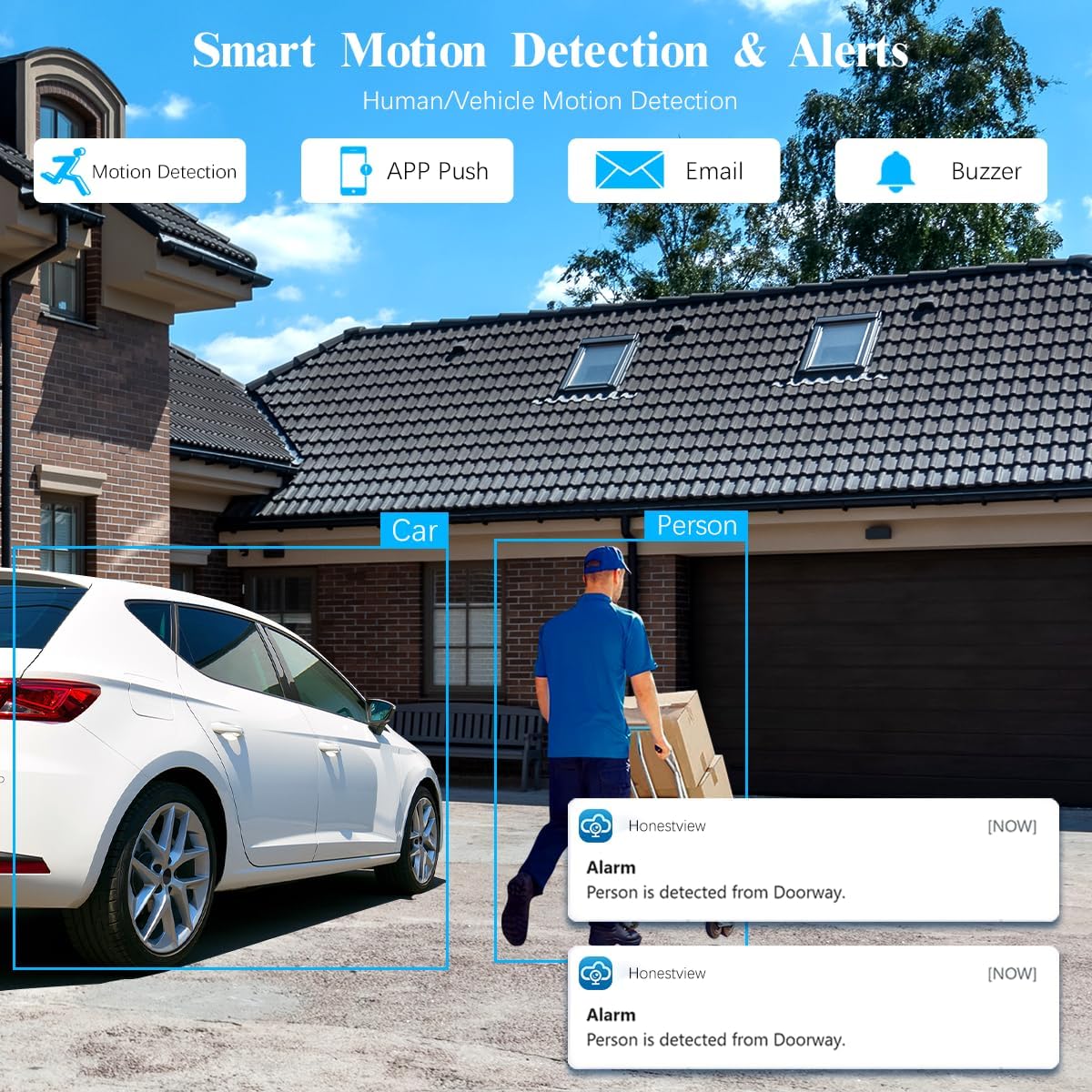 OOSSXX (Definición Full HD 5MP) Sistema de cámara de seguridad con cable Cámaras de videovigilancia para el hogar al aire libre Sistema de seguridad