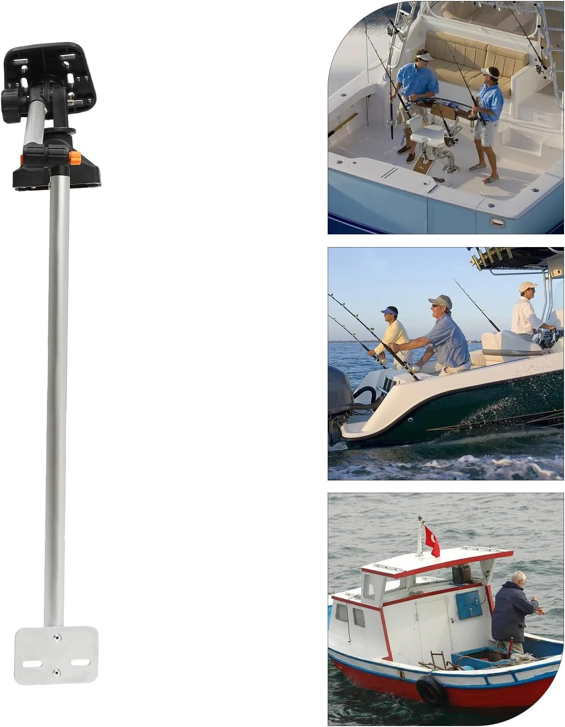 Soporte universal para transductor portátil, altura ajustable, giratorio de 360, soporte para buscador de peces con brazo de montaje para