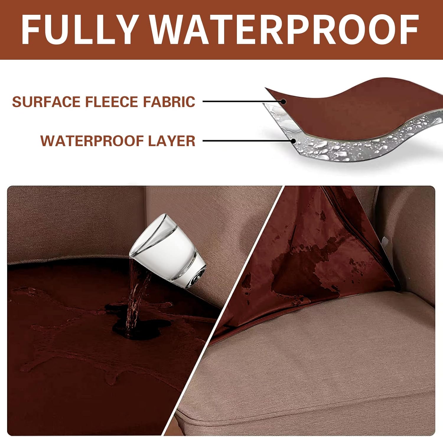 Funda de sofá impermeable de alta elasticidad, funda de sofá doble de tres piezas, funda de sofá doble suave para parejas, funda de cojín en forma