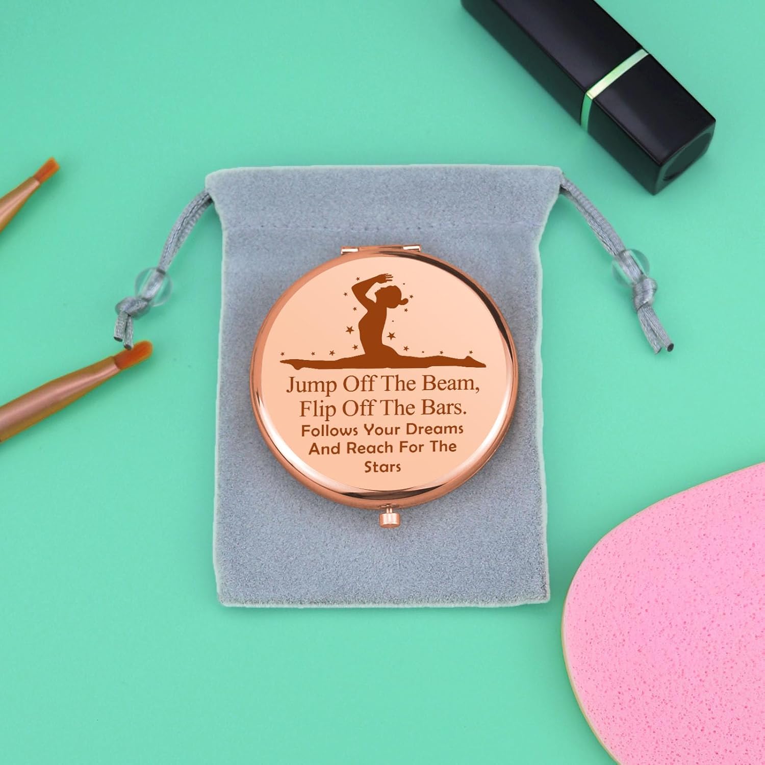 Regalos de gimnasia para adolescentes y niñas, gimnasta, espejo de maquillaje compacto, regalo inspirador para gimnasta, entrenador de gimnasia,
