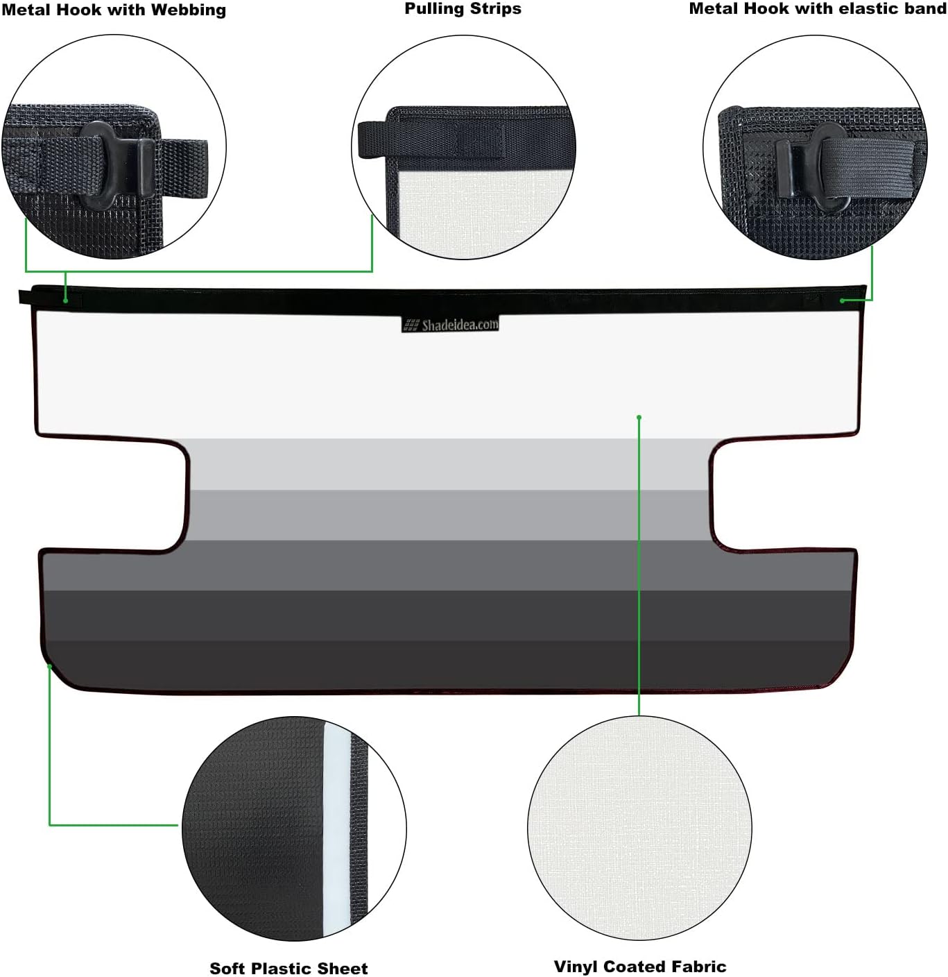 Shadeidea Wrangler JL – Cubierta Tonneau para Jeep JLU de 4 puertas (2018-actual), cubierta de carga de vinilo para maletero trasero, Robicon Sahara