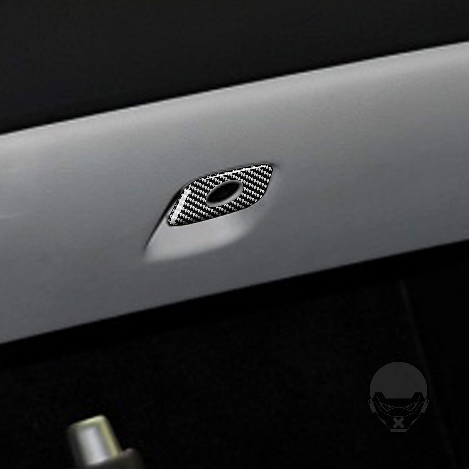Co-piloto de coche Guantera Cubierta de panel de cerradura para Chevrolet Corvette C6 2005-2013 Guante de fibra de carbono real Manija de puerta