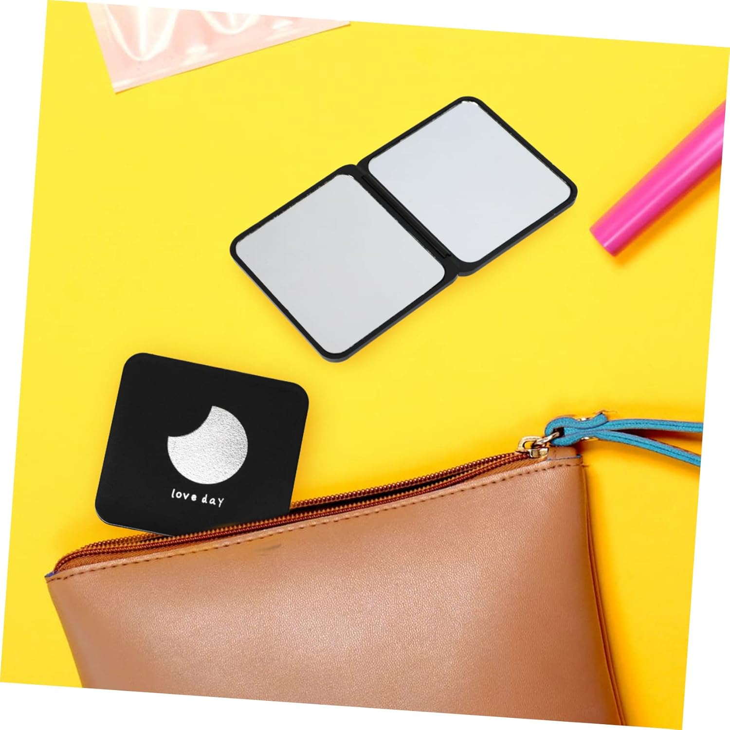 Espejo redondo de 4 piezas, espejo pequeño y compacto, espejo de aumento compacto para monederos, cuadrado, maquillaje, bolso de mamá, doble cara,