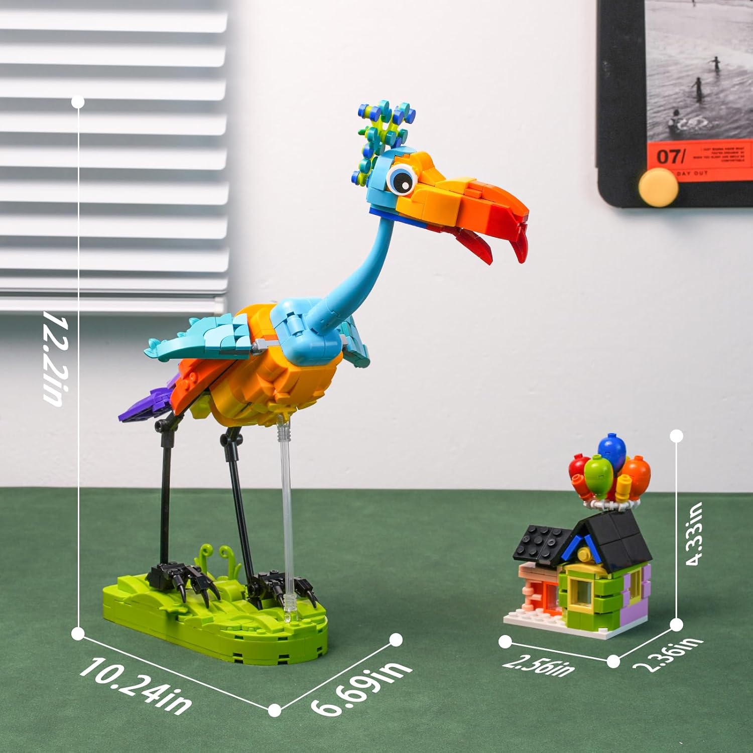ENJBRICK Kevin Bird – Juego de construcción de casa compatible con Lego Up para adultos, lindo juego de juguetes de construcción de animales de