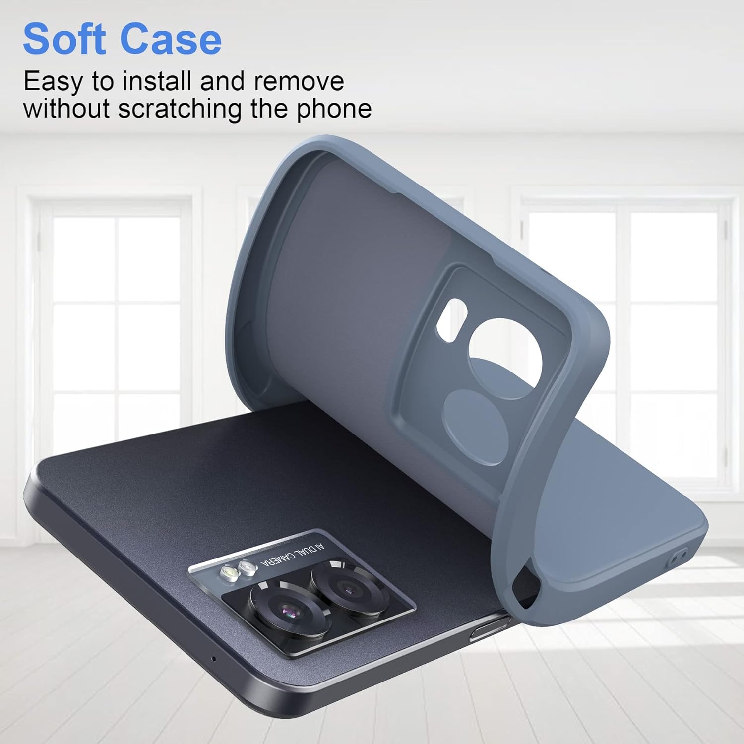 Foluu Funda de silicona para OnePlus Nord N300, funda protectora de goma de gel líquido con forro de microfibra suave, carcasa rígida delgada a