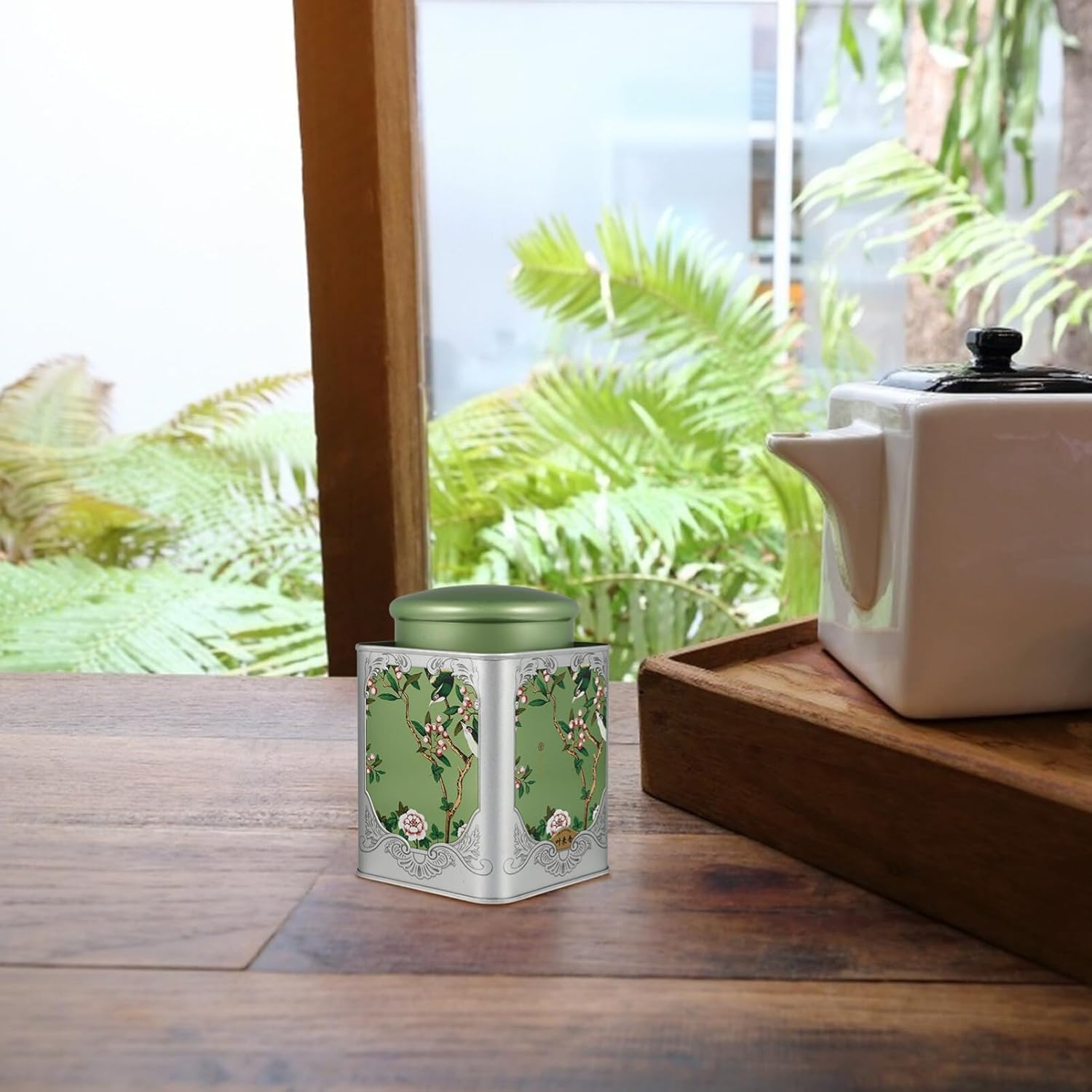 BESTonZON Botes de lata de té de estilo chino Lata de té Vintage Recipientes de almacenamiento de té sueltos con tapa de metal hojalata latas vacías