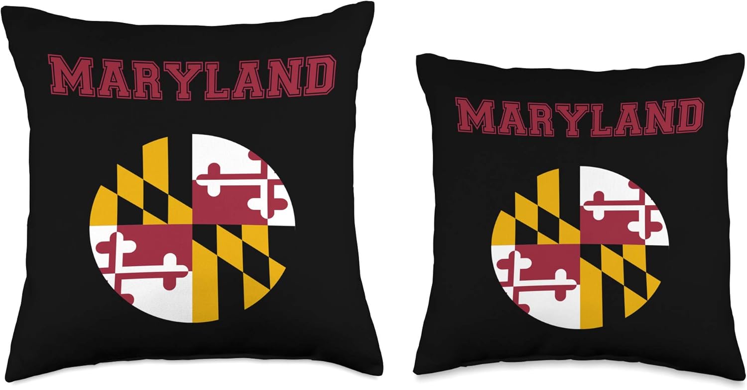 College University Style Maryland – Cojín de regalo, diseño de bandera de Maryland, 16.0 x 16.0in, multicolor