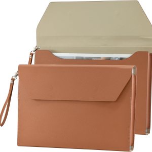 VANRA Organizador de carpetas de archivos expansibles, de piel sintética, con bolsillo para archivos, bolsa tipo sobre con correa de mano y cierre VANRA Organizador de carpetas de archivos expansibles, de piel sintética, con bolsillo para archivos, bolsa tipo sobre con correa de mano y cierre