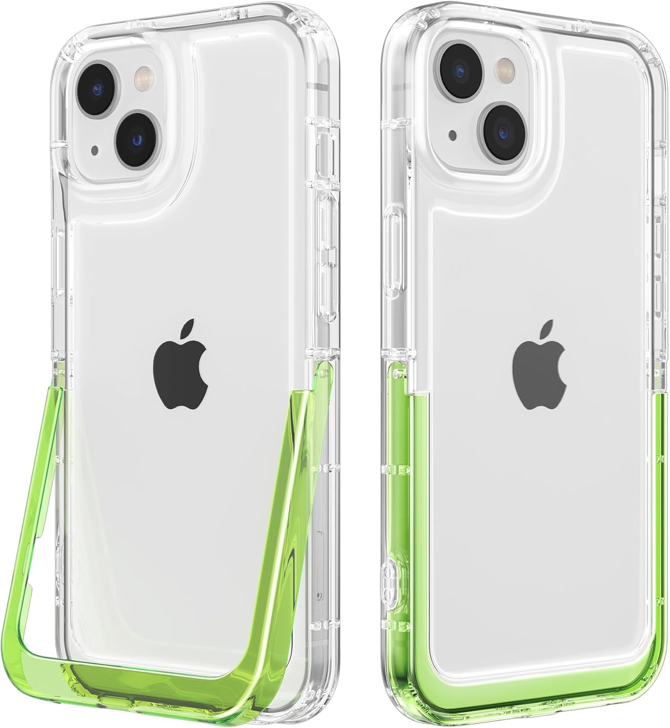ZCDAYE Diseñada para iPhone 1314, funda transparente con soporte compatible con carga inalámbrica de TPU parachoques invisible soporte suave delgado