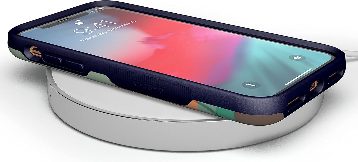 Casely Funda para iPhone XXS  Endless Peaks  Funda de montaña con bloques de color