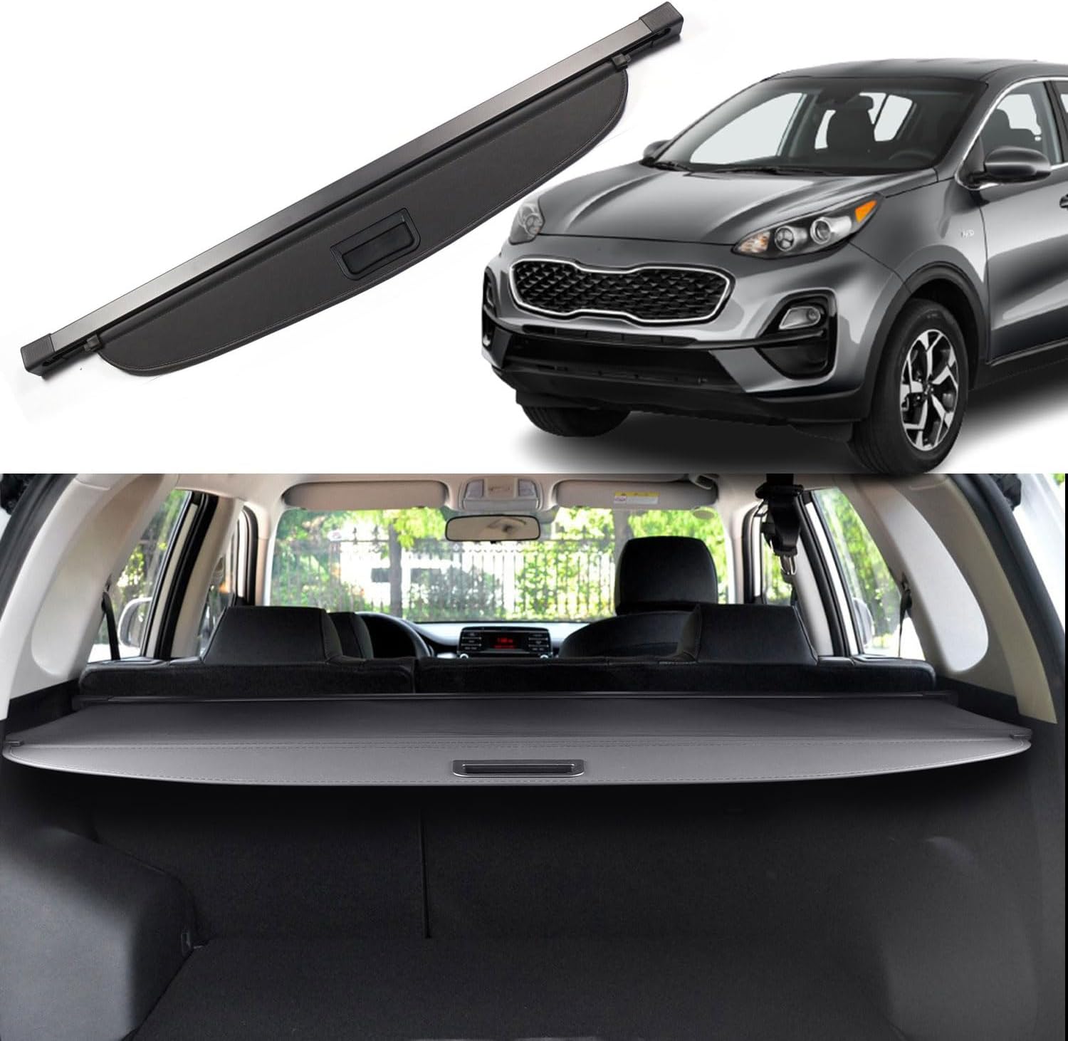 Cubierta de carga para Kia Sportage 2017 2018 2019 2020 2021 2022 Cubierta de maletero trasero cubierta de seguridad para maletero blindaje