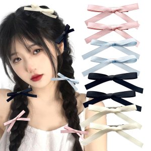 8 pinzas para el cabello para mujer, lazos de satén con lazo, bonitos lazos para el cabello, accesorios para el cabello de color sólido para mujer 8 pinzas para el cabello para mujer, lazos de satén con lazo, bonitos lazos para el cabello, accesorios para el cabello de color sólido para mujer