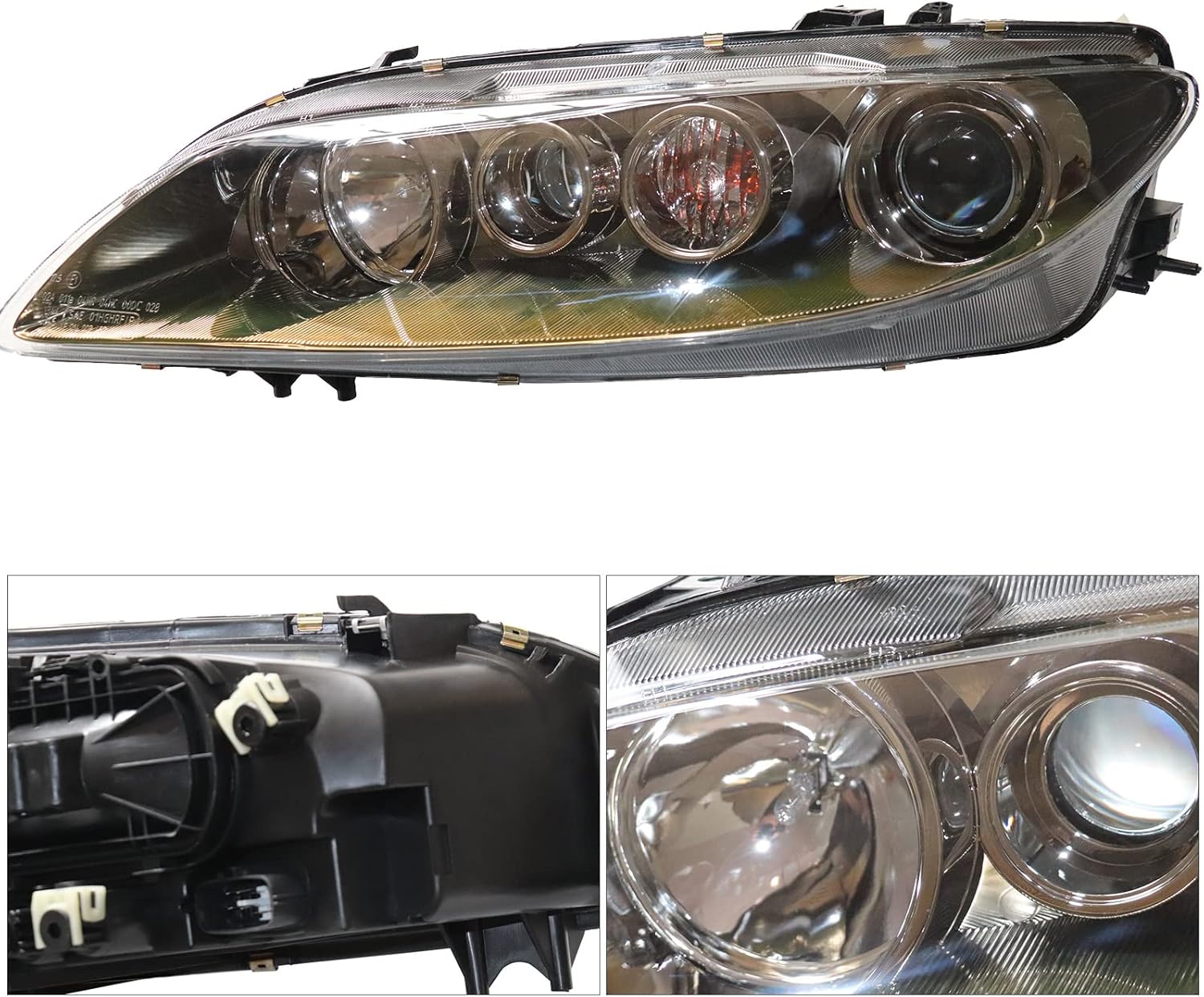TBVECHI Para 2006 2007 2008Mazda 6 Conjunto de faros delanteros halógenos Reemplazo del lado izquierdo del conductor, lente transparente de carcasa