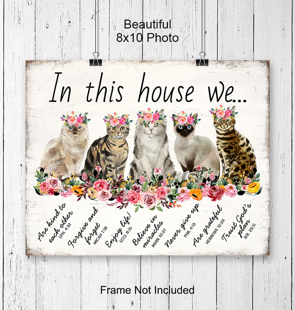 Family Wall Art – Inspirational Quotes Scripture Bible Verse Wall Art- Catholic Christian Gifts for Women – Religious Home Decor – Spiritual Wall