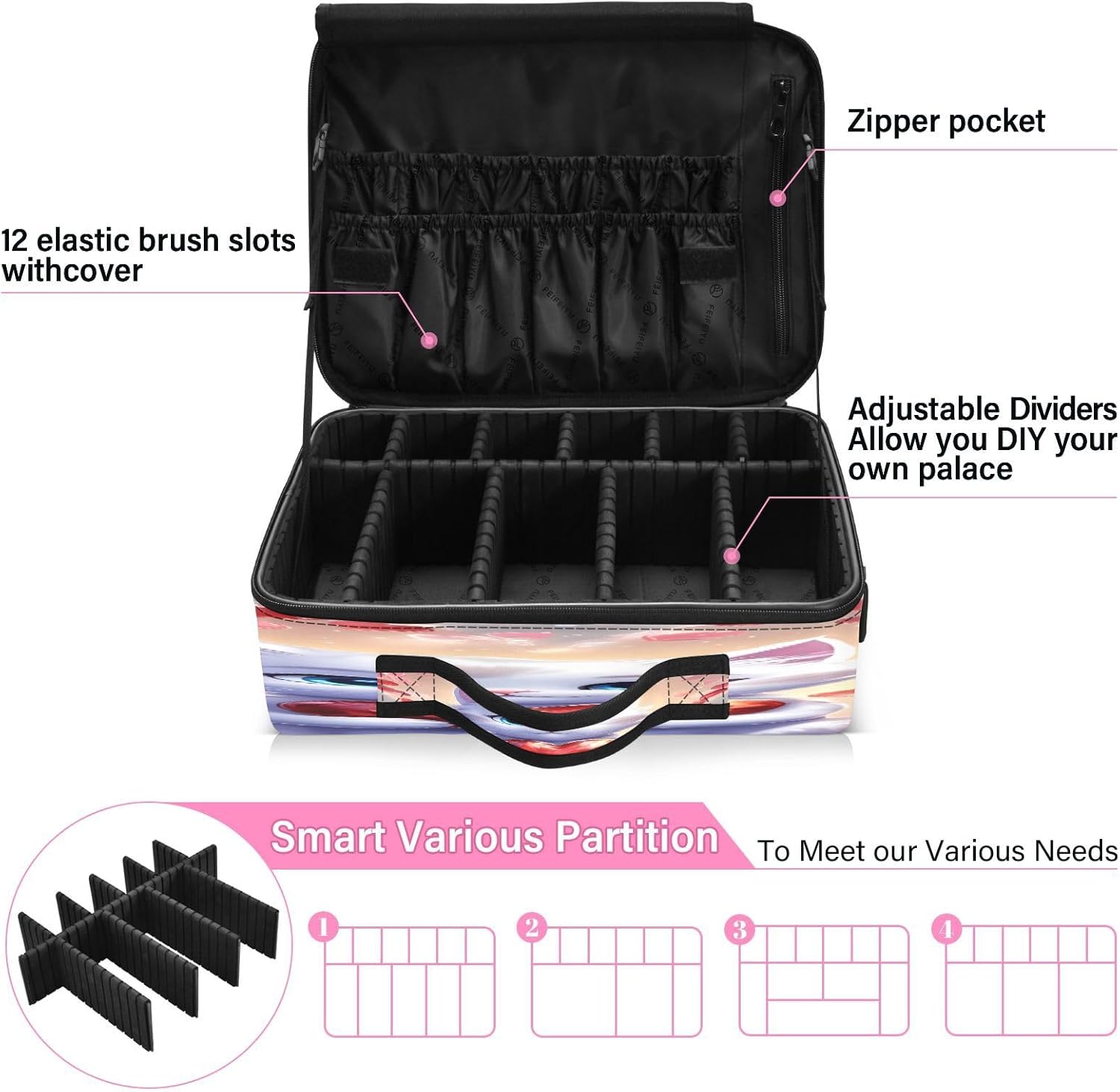 Happy Valentine’s Day Cute Cat zip cosmetic bag make up bag travelling make up bag organizator makeup bag for purse cosmetiquera de viaje para