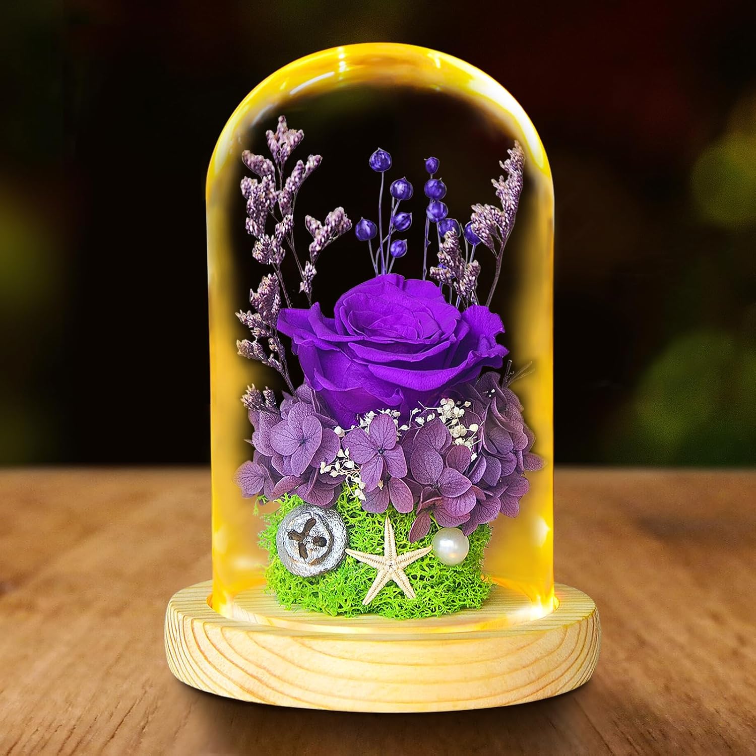 Flores de rosas preservadas, regalos de rosas de la Bella y la Bestia para mujeres, regalos de rosas eternas para ella, regalo de rosa de cristal