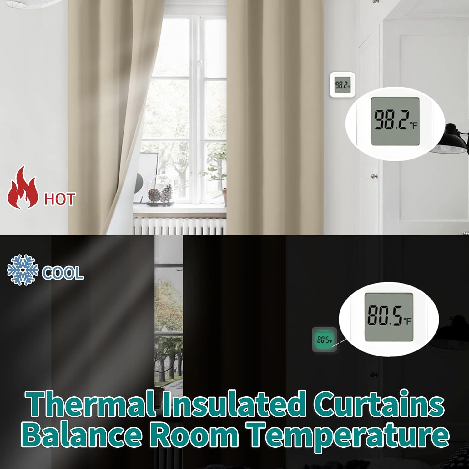 BGment Cortinas opacas para dormitorio de 84 pulgadas de largo, juego de 2 paneles de cortinas con aislamiento térmico insonorizadas para oscurecer